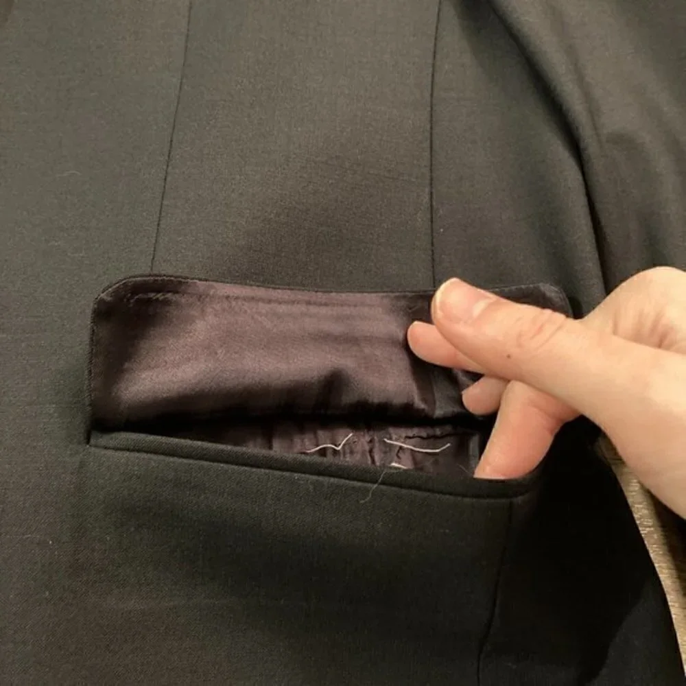 Brooks Brothers Men's 346 Black 3 Button Wool Blazer Size 41R